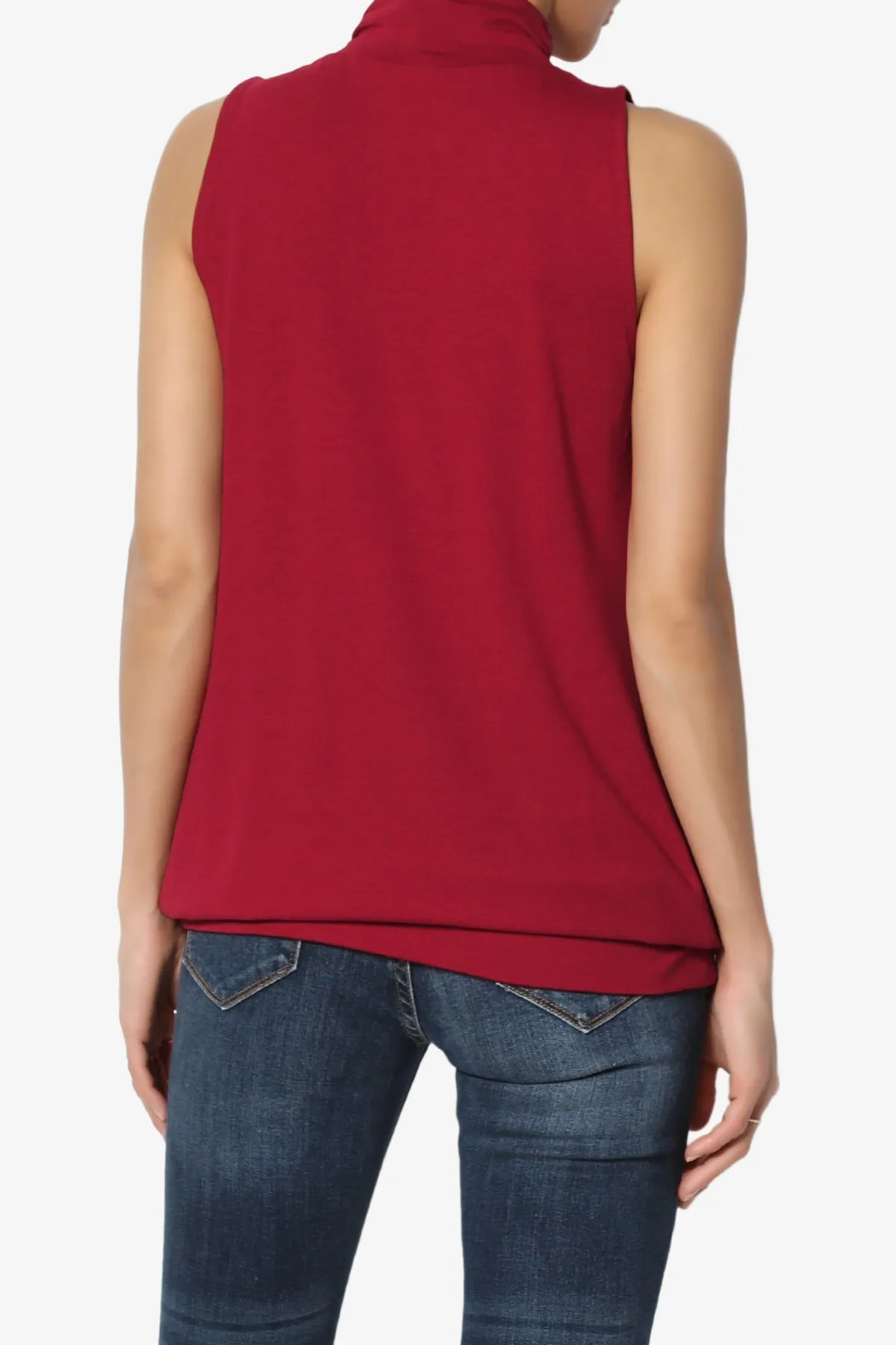 Jibbitz Sleeveless Mock Neck Pleated Top PLUS
