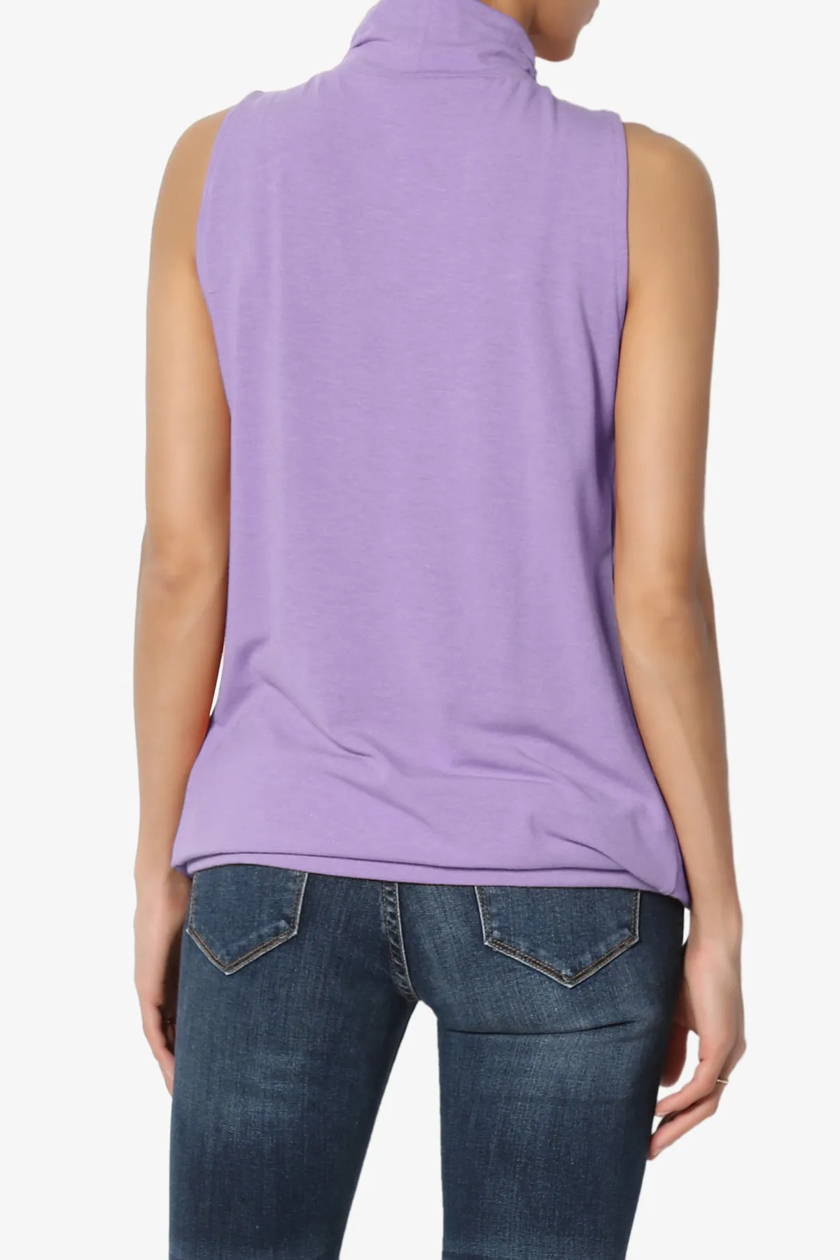 Jibbitz Sleeveless Mock Neck Pleated Top PLUS