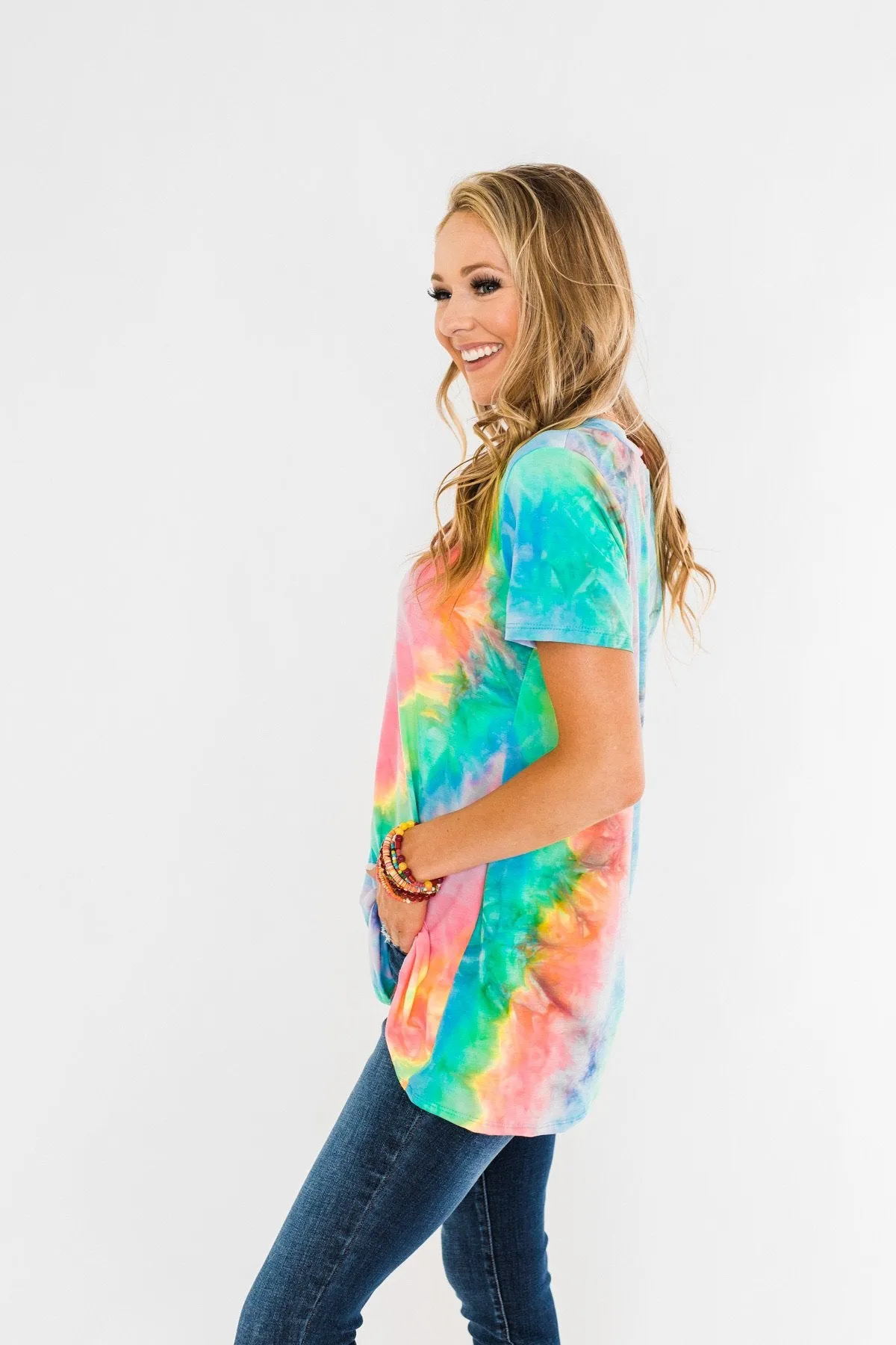 Keep It A Secret Tie Dye Top- Multi-Color