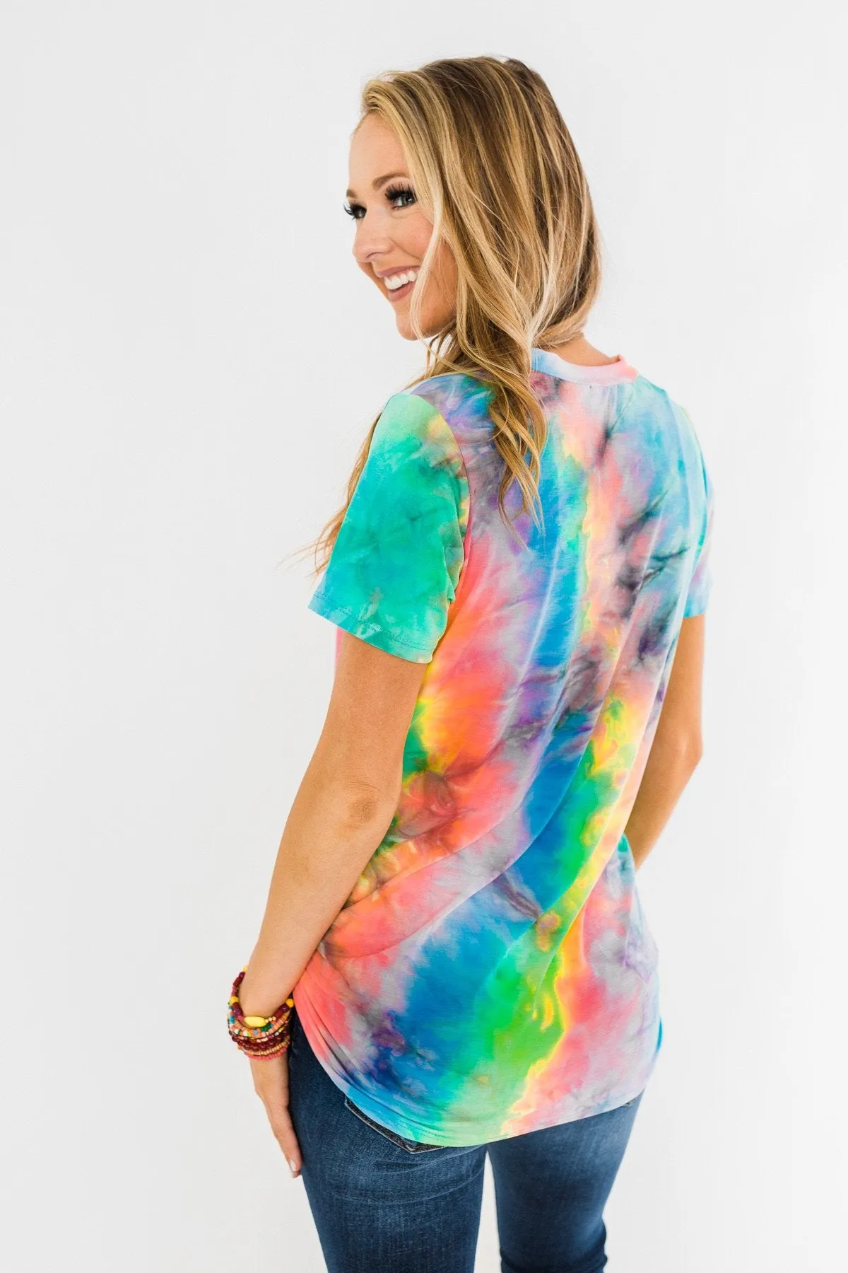 Keep It A Secret Tie Dye Top- Multi-Color