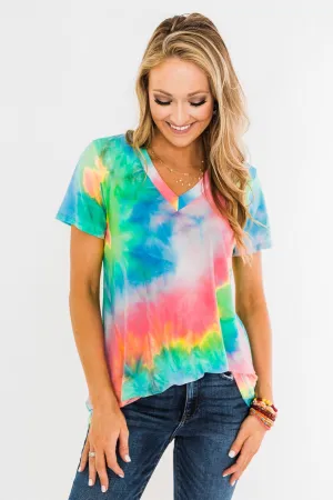 Keep It A Secret Tie Dye Top- Multi-Color
