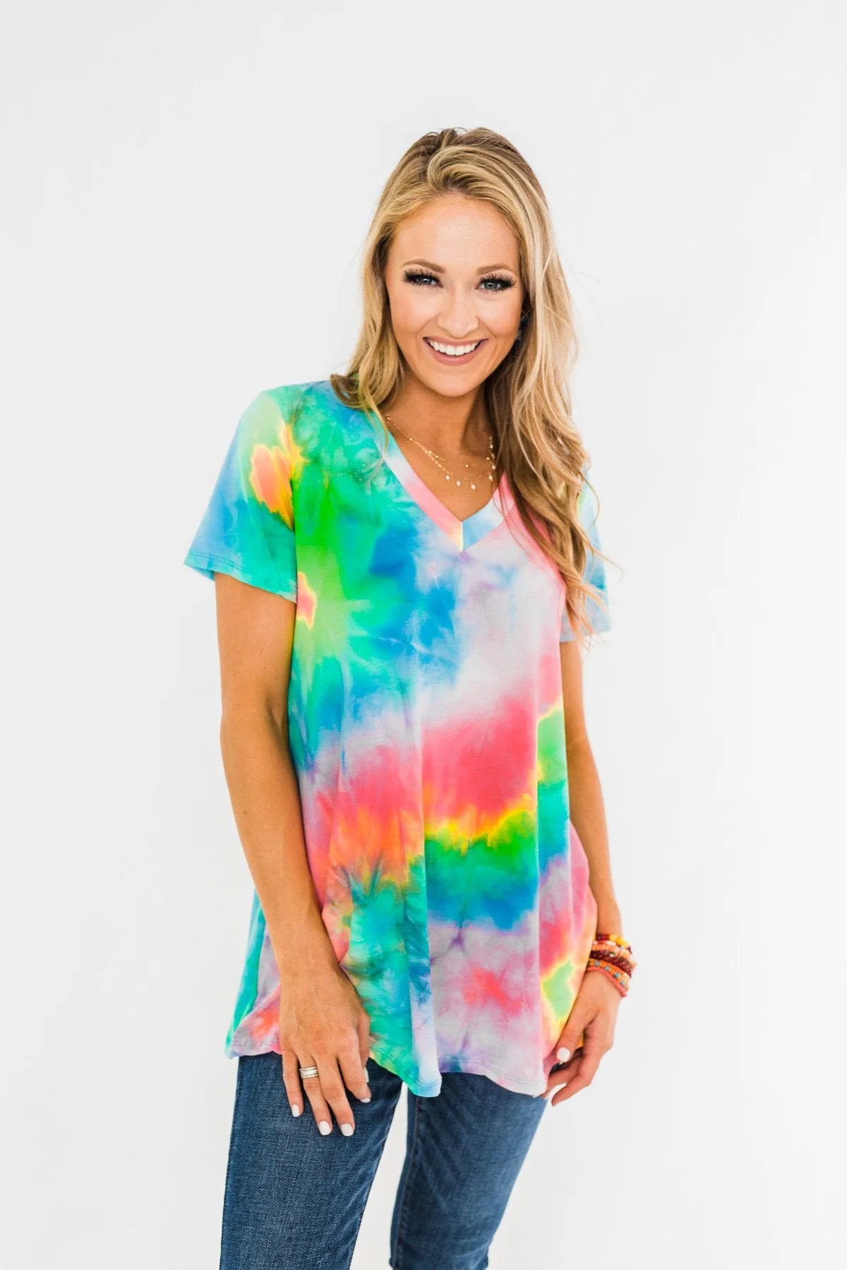 Keep It A Secret Tie Dye Top- Multi-Color