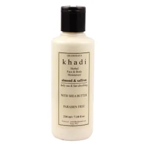 Khadi Natural Almond & Saffron Moisturizer Paraben Free 210ml