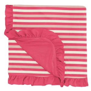 KicKee Pants Hopscotch Stripe Ruffle Toddler Blanket