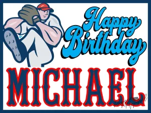 Kids Personalized Baseball Birthday Sign