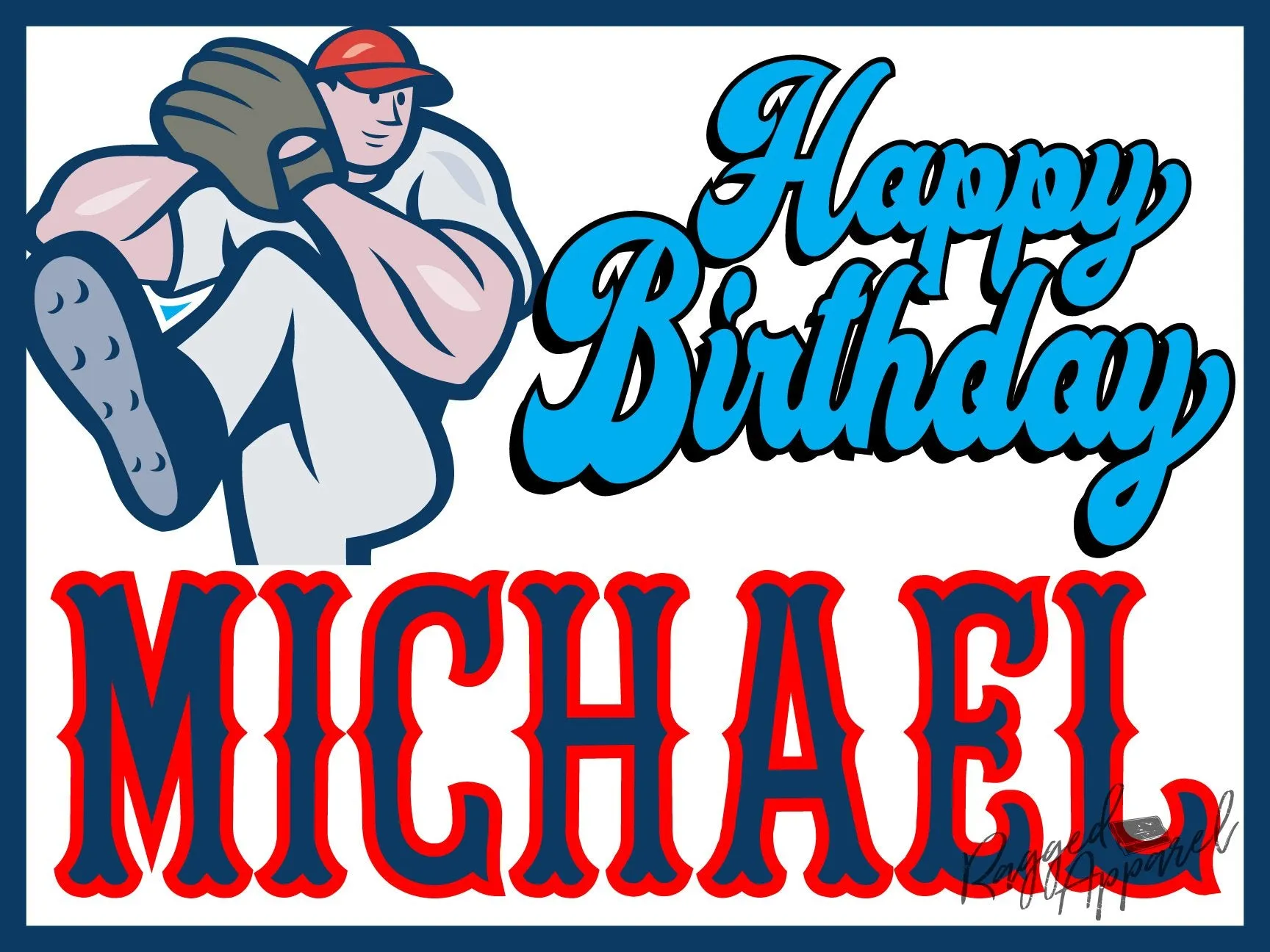 Kids Personalized Baseball Birthday Sign