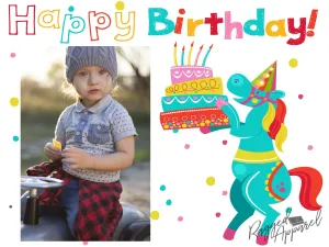 Kids Photo Birthday Sign with Birthday Horse