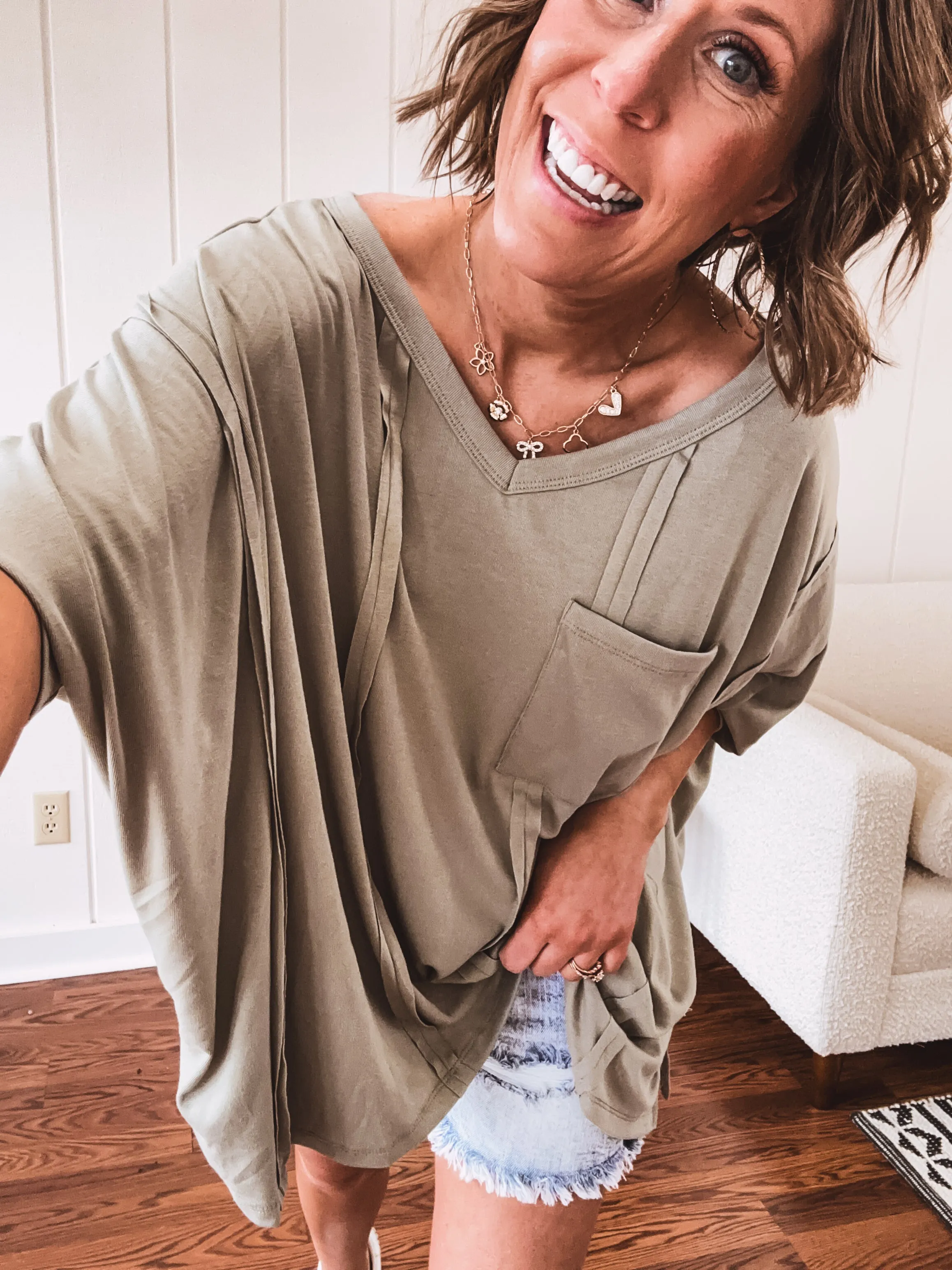 Light Olive Lightweight Knit Dolman