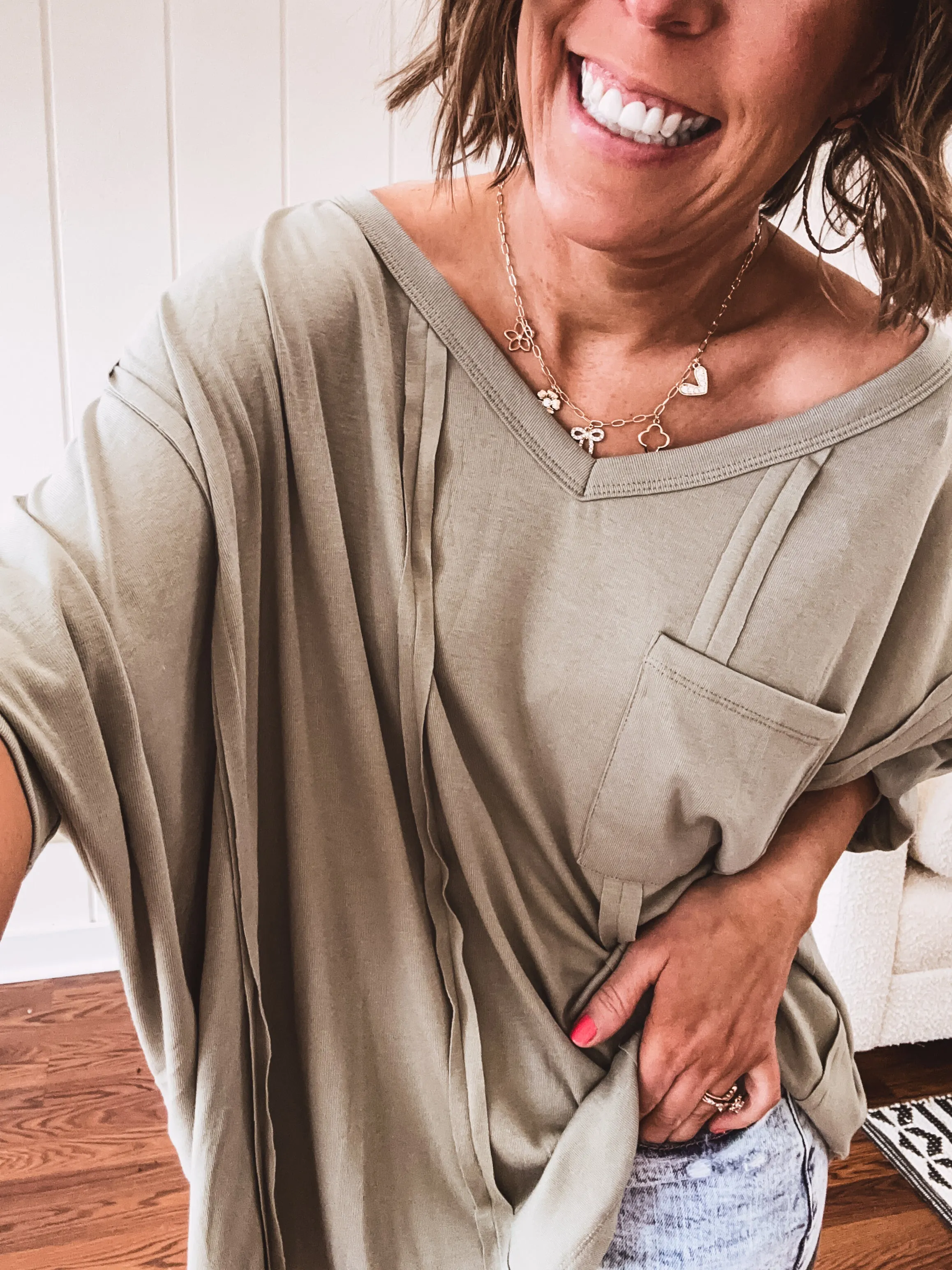 Light Olive Lightweight Knit Dolman