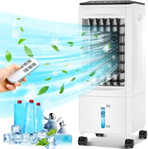 Light use Retails $180 Portable Air Conditioner, 2024 Upgrade 3-IN-1 Air Conditioner with 3 Speeds, 6L Evaporative Air Cooler w/7H Timer, 60°Oscillation, Remote Control Swamp Cooler Air Conditioner Portable for Room, Home