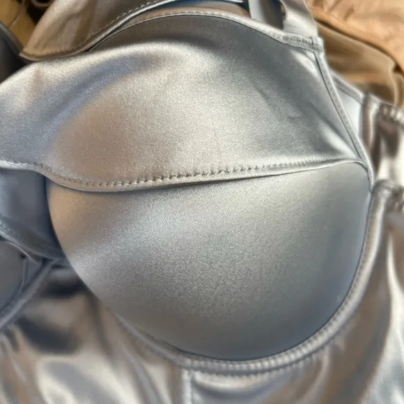 LIVIARA DAUPHINE, Silk Bra, Ice Blue, Size 36D, 36DD