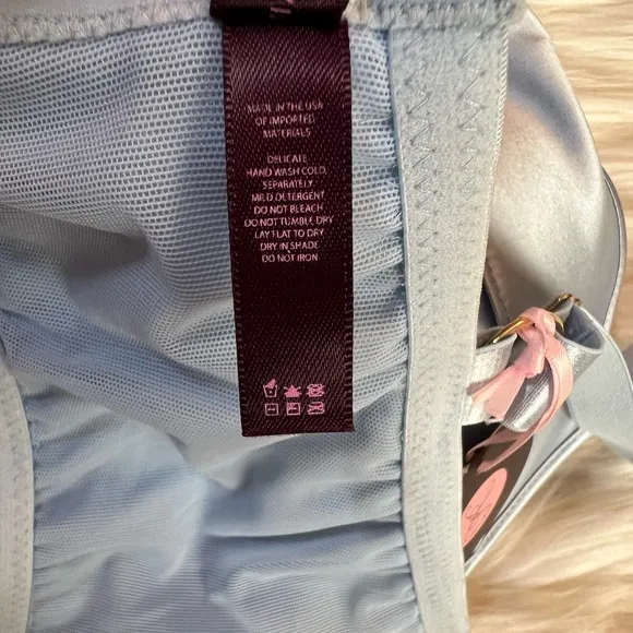 LIVIARA DAUPHINE, Silk Bra, Ice Blue, Size 36D, 36DD