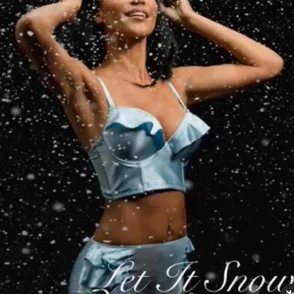 LIVIARA DAUPHINE, Silk Bra, Ice Blue, Size 36D, 36DD