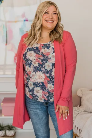 Loving It All Knit Cardigan- Rose Pink