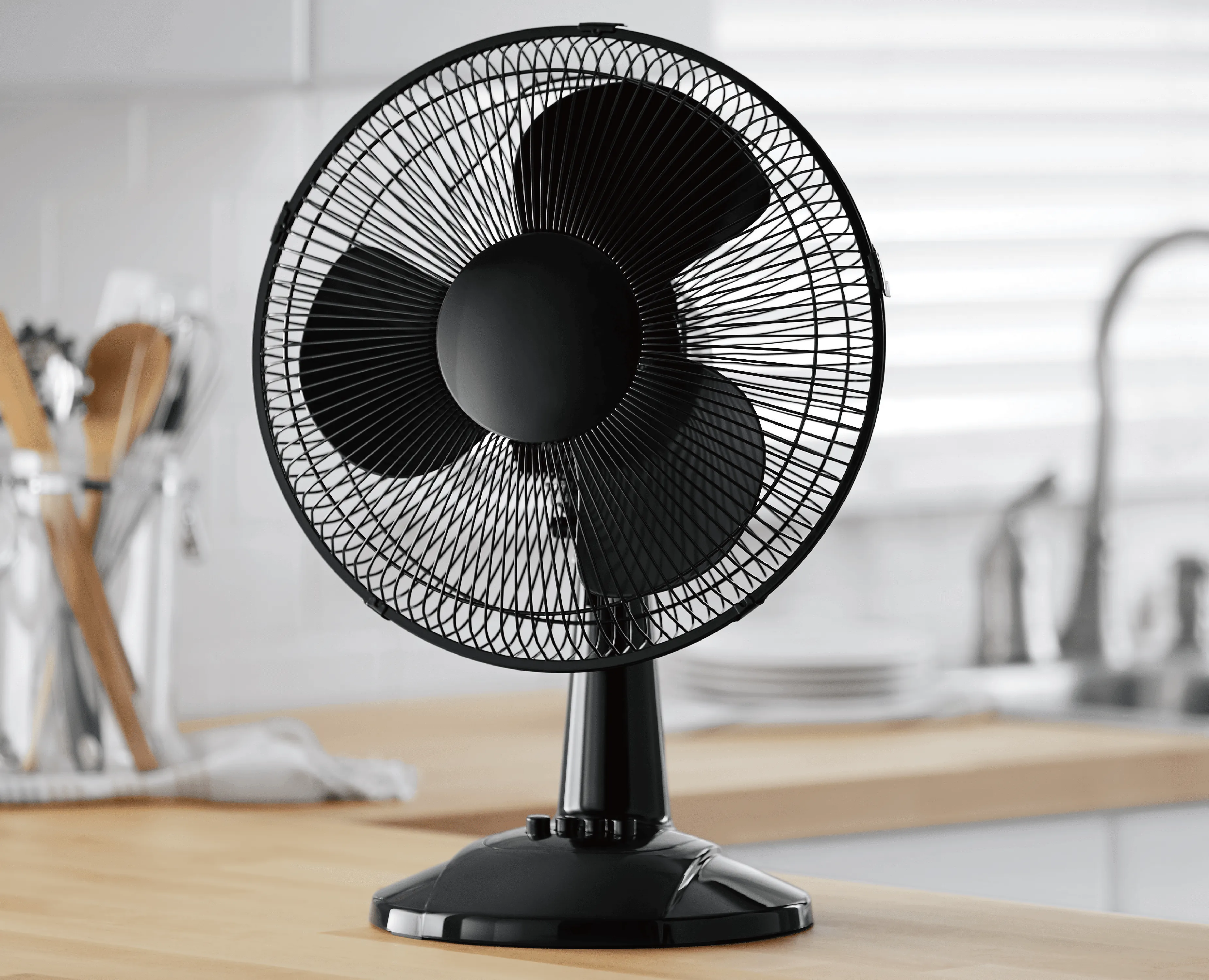Mainstays 12" 3-Speed Oscillating Table Fan, FT30-8MBB, Black