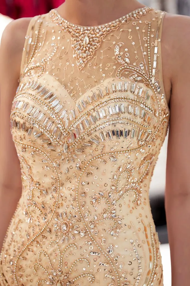 MARVEL Mermaid Sleeveless Long Evening Dresses with Gorgeous Beading