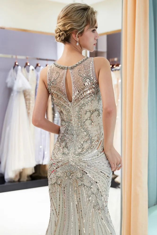 MARVEL Mermaid Sleeveless Long Evening Dresses with Gorgeous Beading
