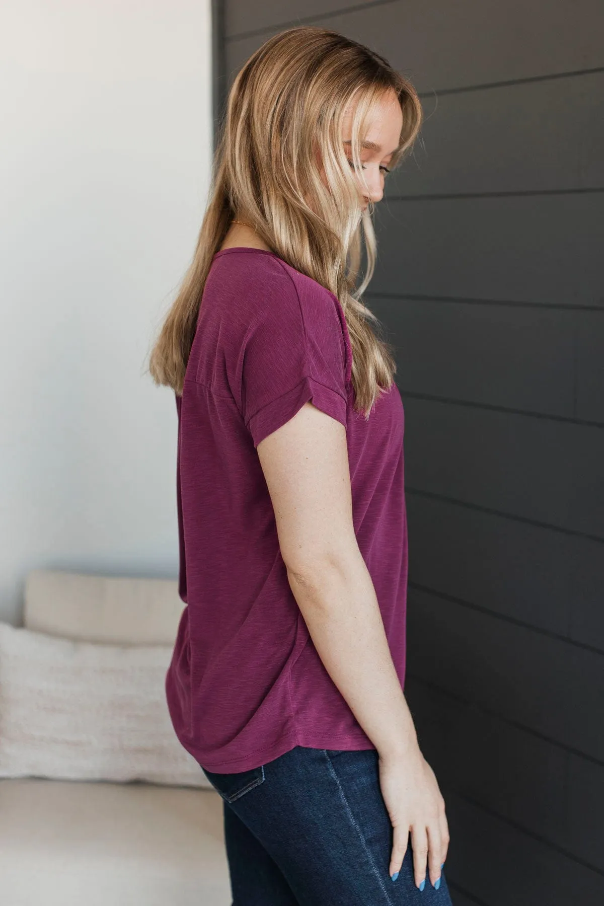 Meaningful Traditions Cap Sleeve Top- Magenta