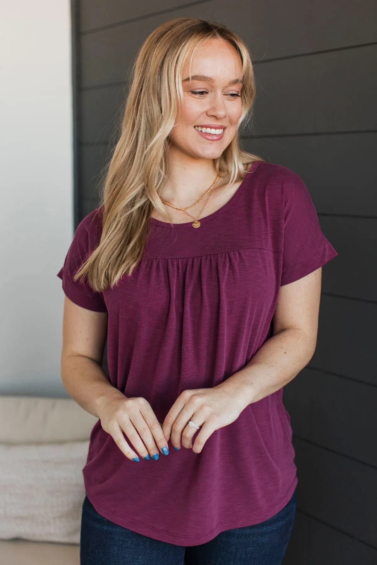 Meaningful Traditions Cap Sleeve Top- Magenta