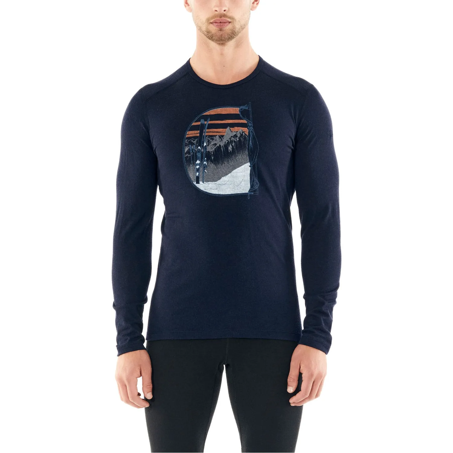 Mens 200 Oasis Mt Blanc Rise Long Sleeve Crewe Thermal Top