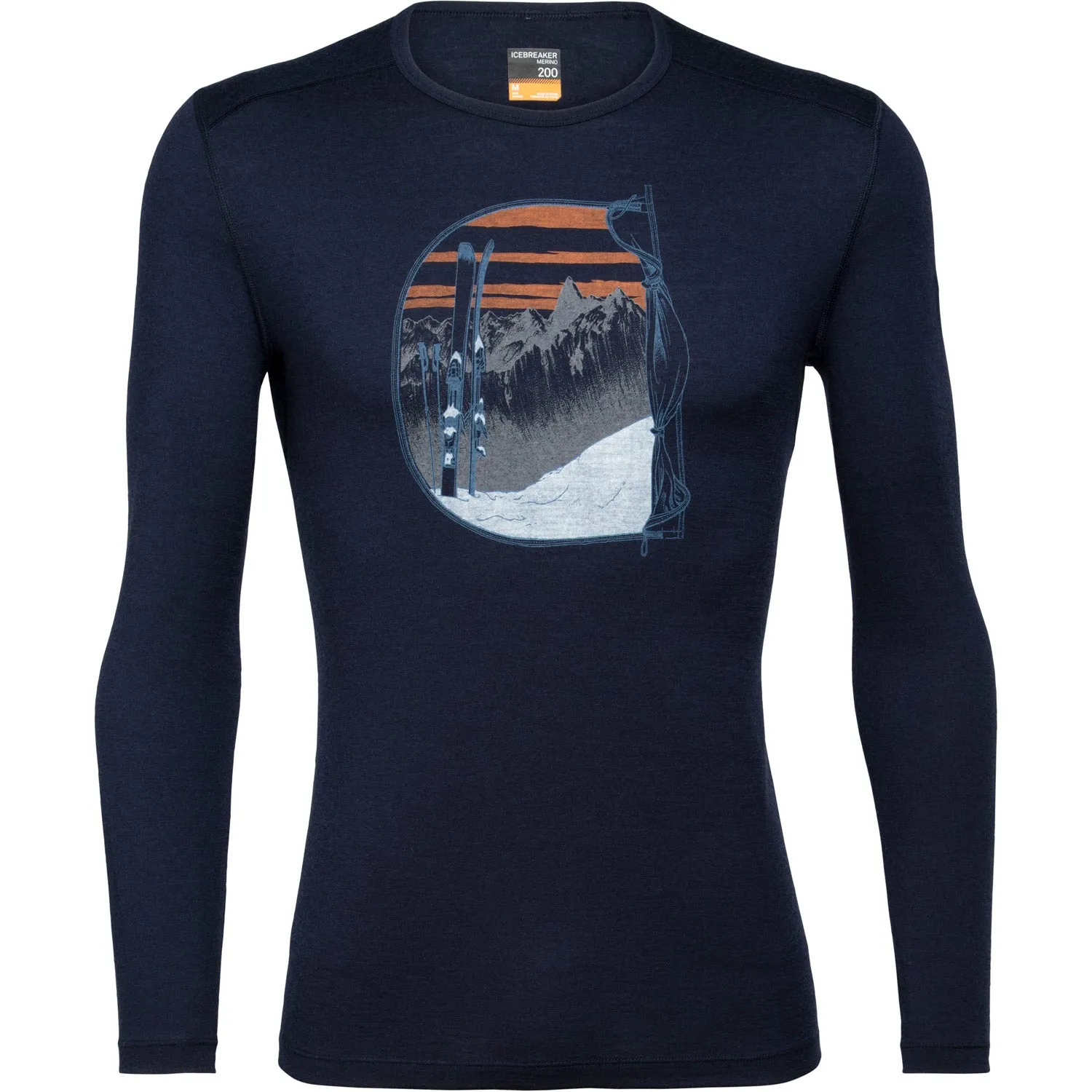 Mens 200 Oasis Mt Blanc Rise Long Sleeve Crewe Thermal Top