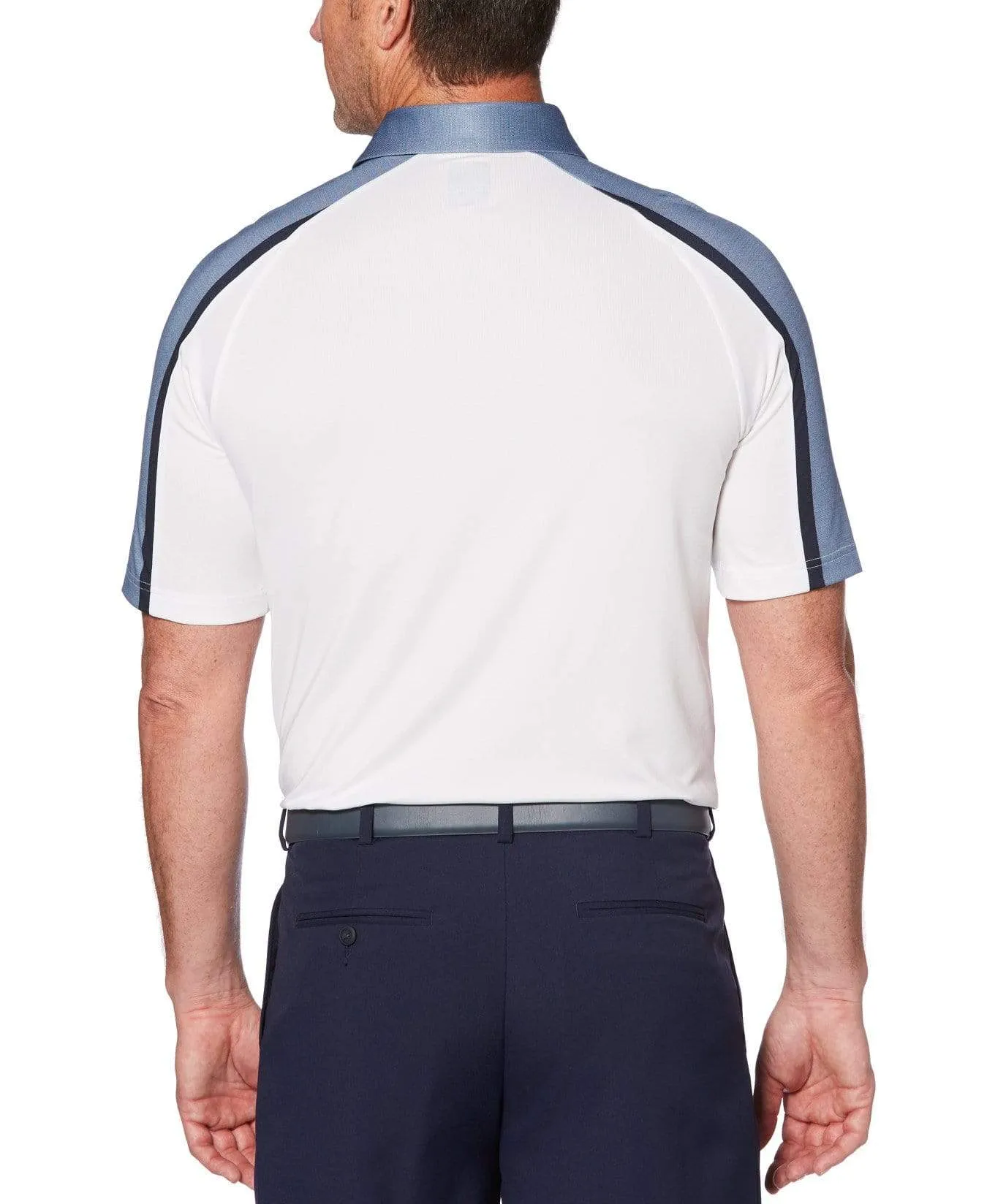 Mens Birdseye Block Raglan Polo with Chevron