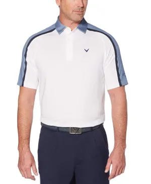 Mens Birdseye Block Raglan Polo with Chevron