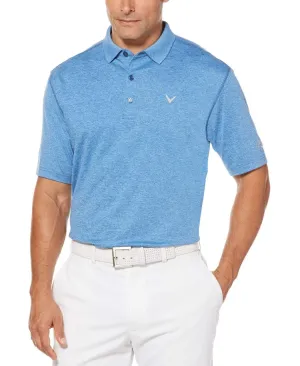 Mens Cooling Heathered Polo with Chevron