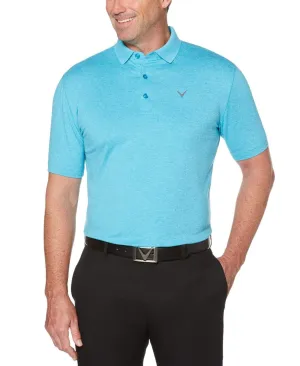 Mens Cooling Heathered Polo with Chevron