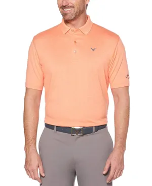 Mens Cooling Heathered Polo with Chevron