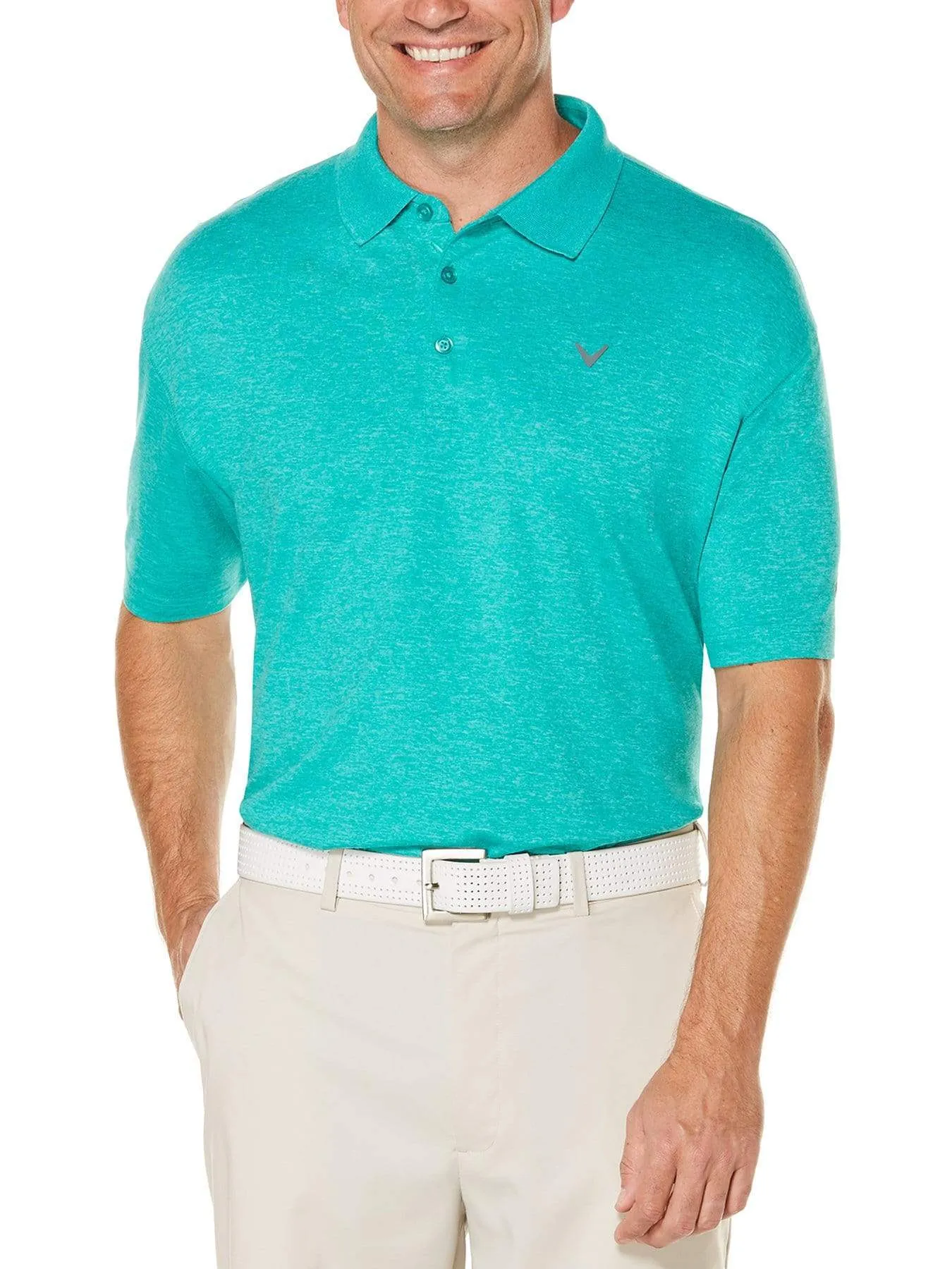 Mens Cooling Heathered Polo