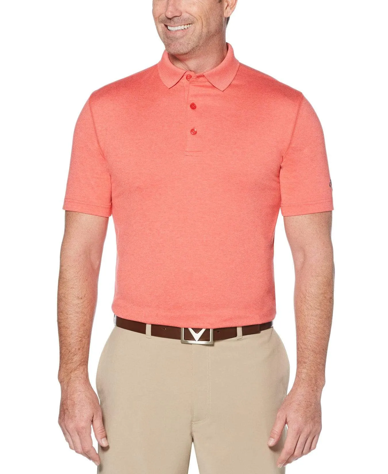 Mens Cooling Heathered Polo