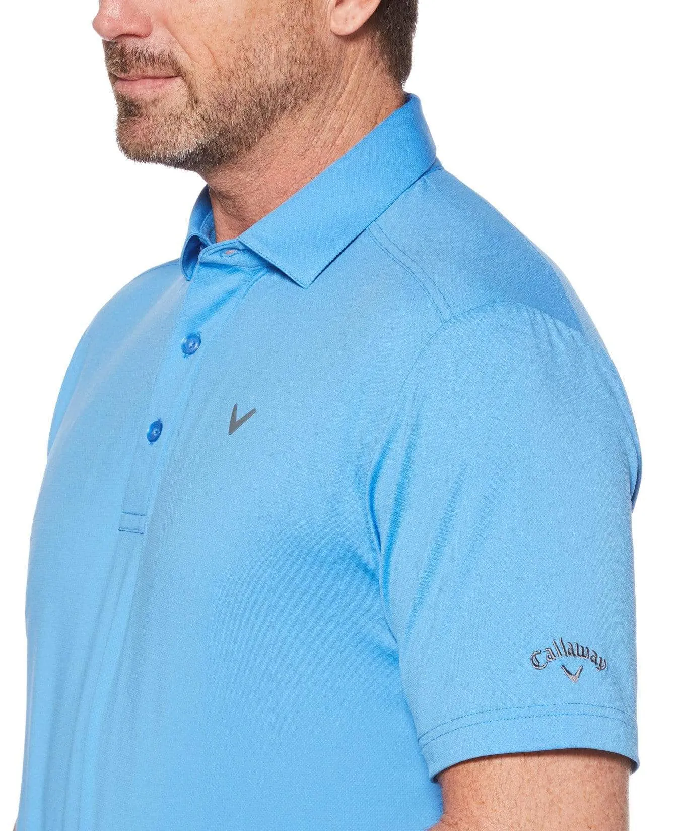 Mens Cooling Micro Hex Polo With Chevron