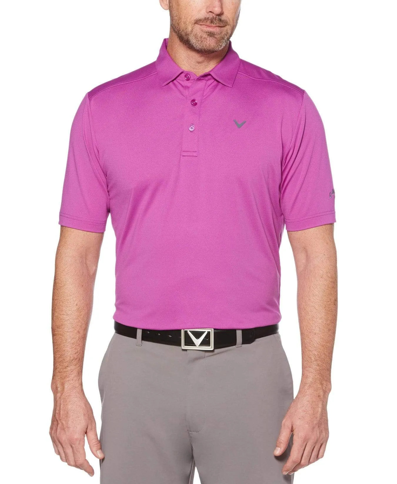Mens Cooling Micro Hex Polo With Chevron