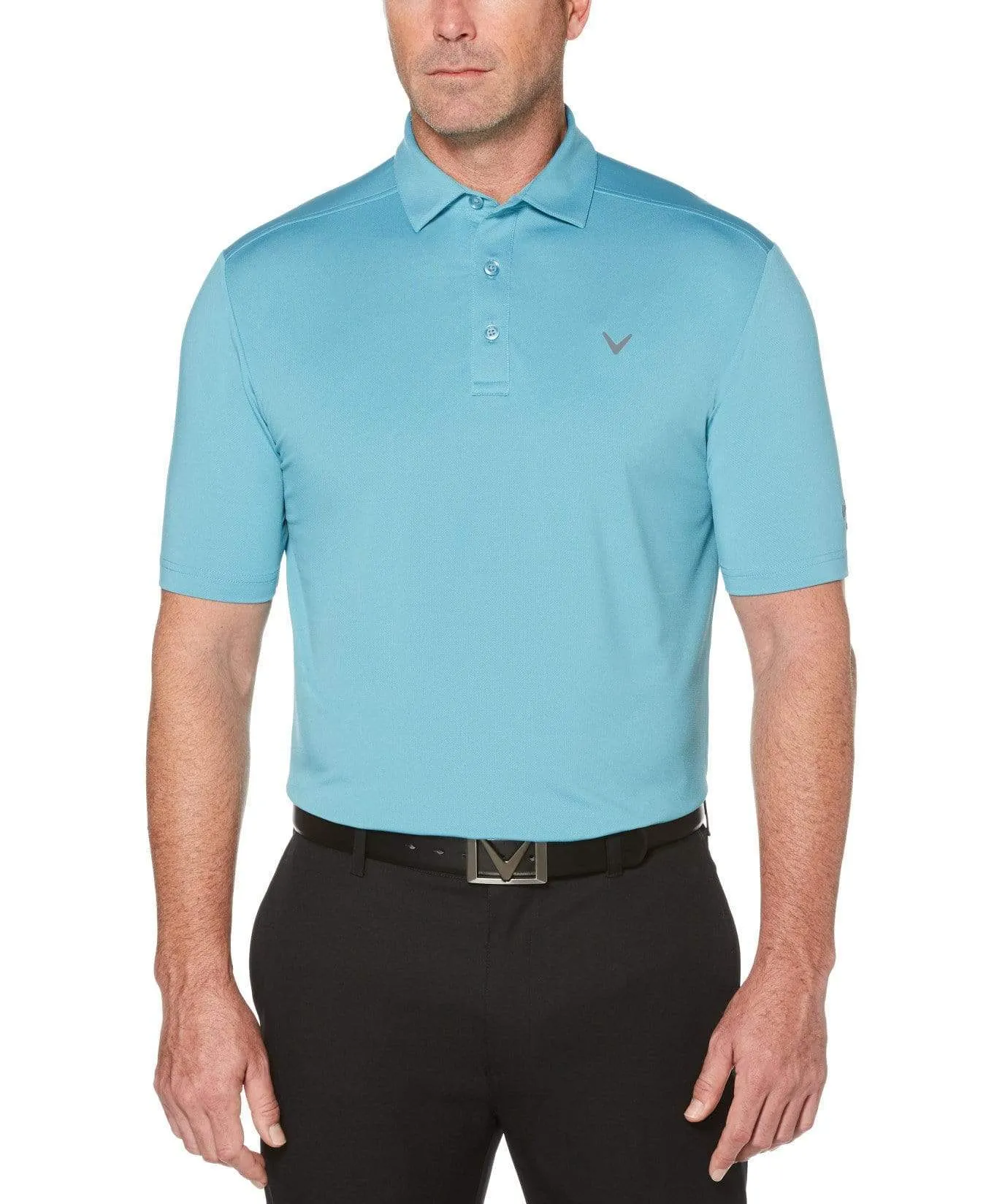 Mens Cooling Micro Hex Polo With Chevron