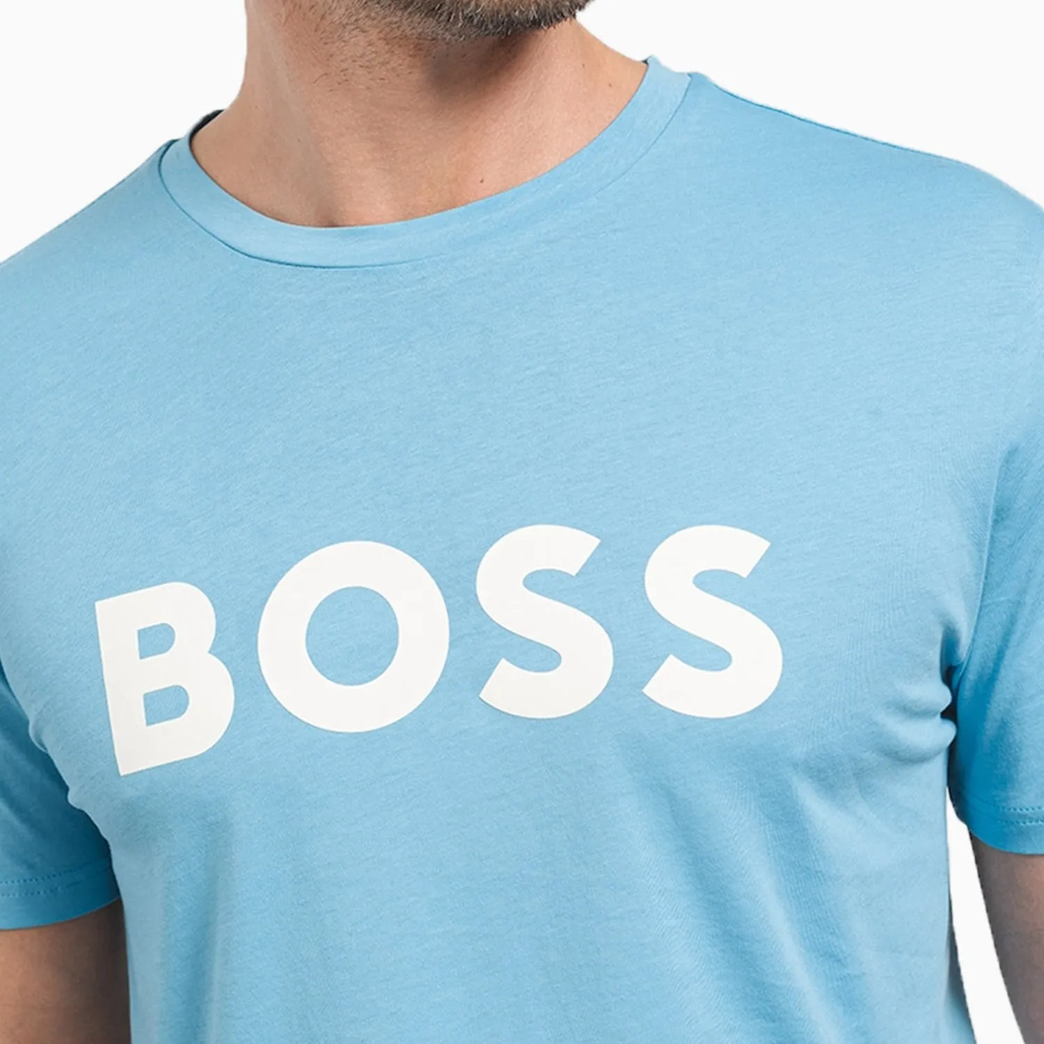 Men's Cotton Jersey T Shirt With Rubber Print Logo