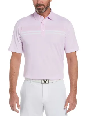 Mens Yarn Dyed Birdseye Color Block Polo