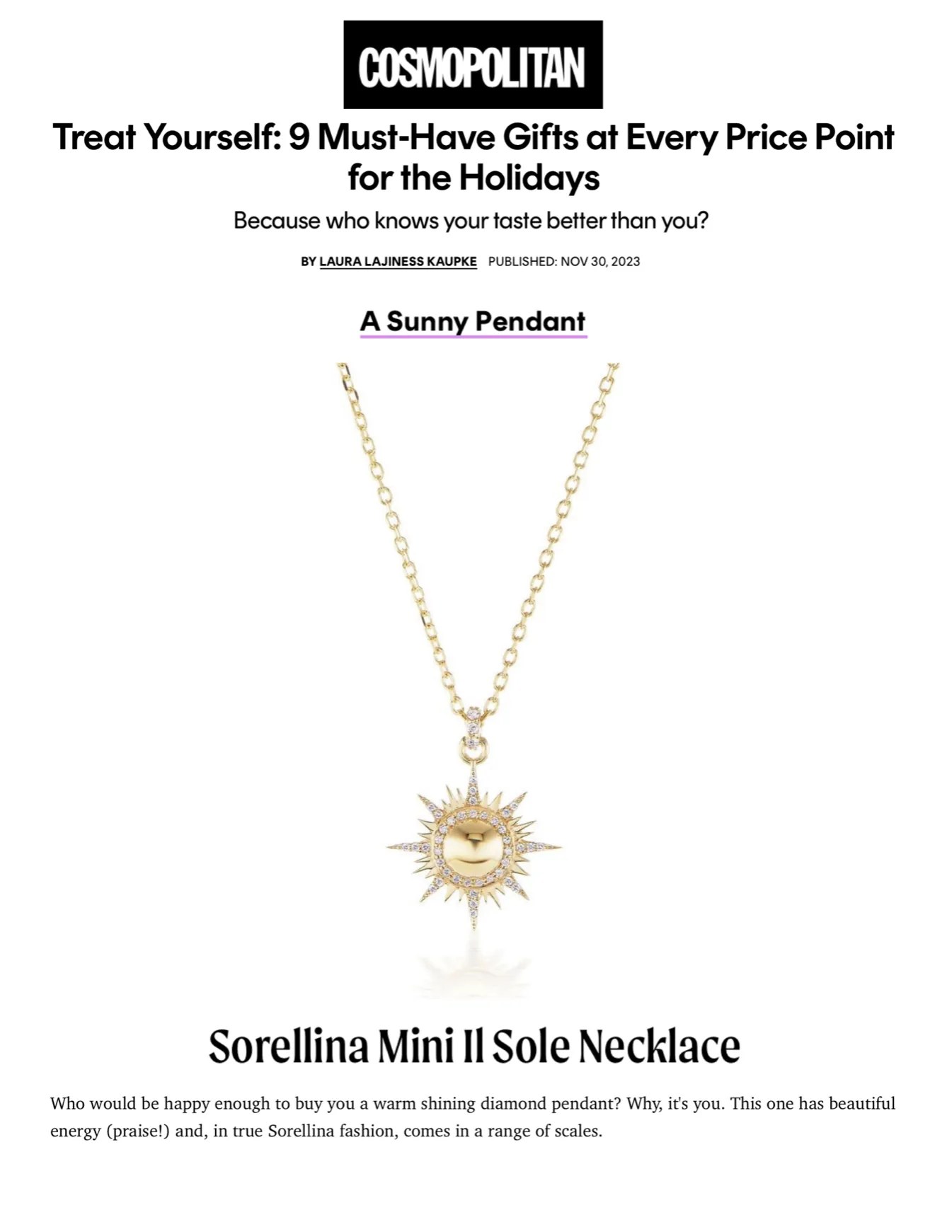 Mini Il Sole Necklace