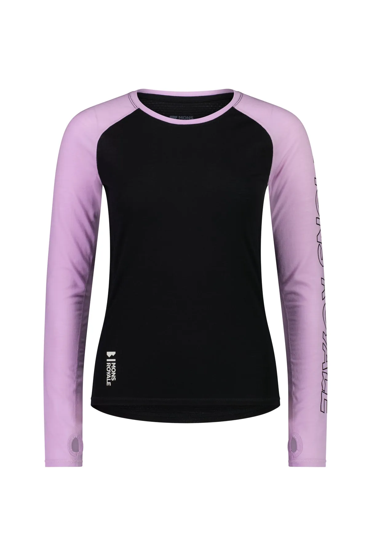 Mons Royale Bella Tech Long Sleeve Womens Orchid / Black