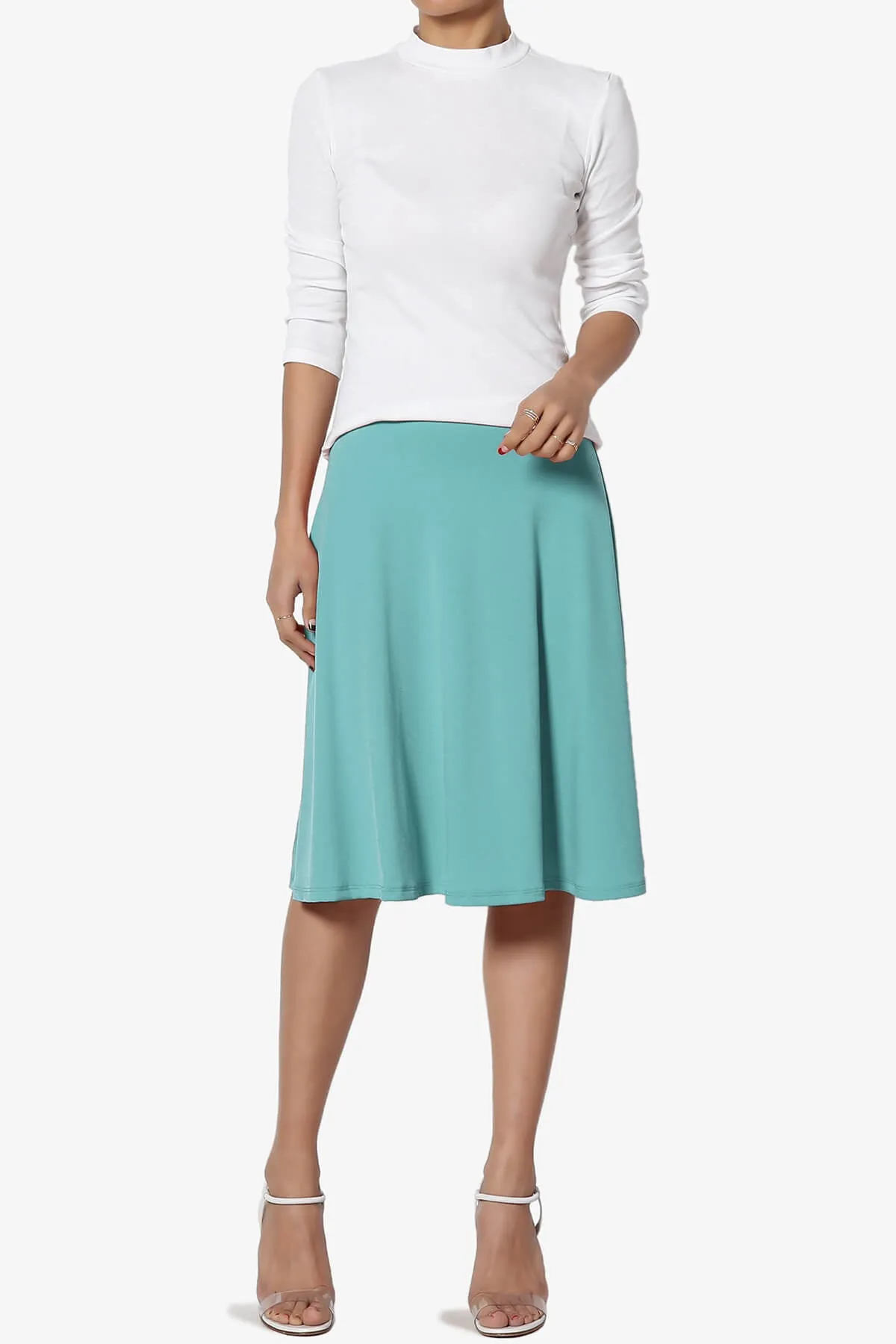 Nolan Stretch Flared Knee Skirt PLUS