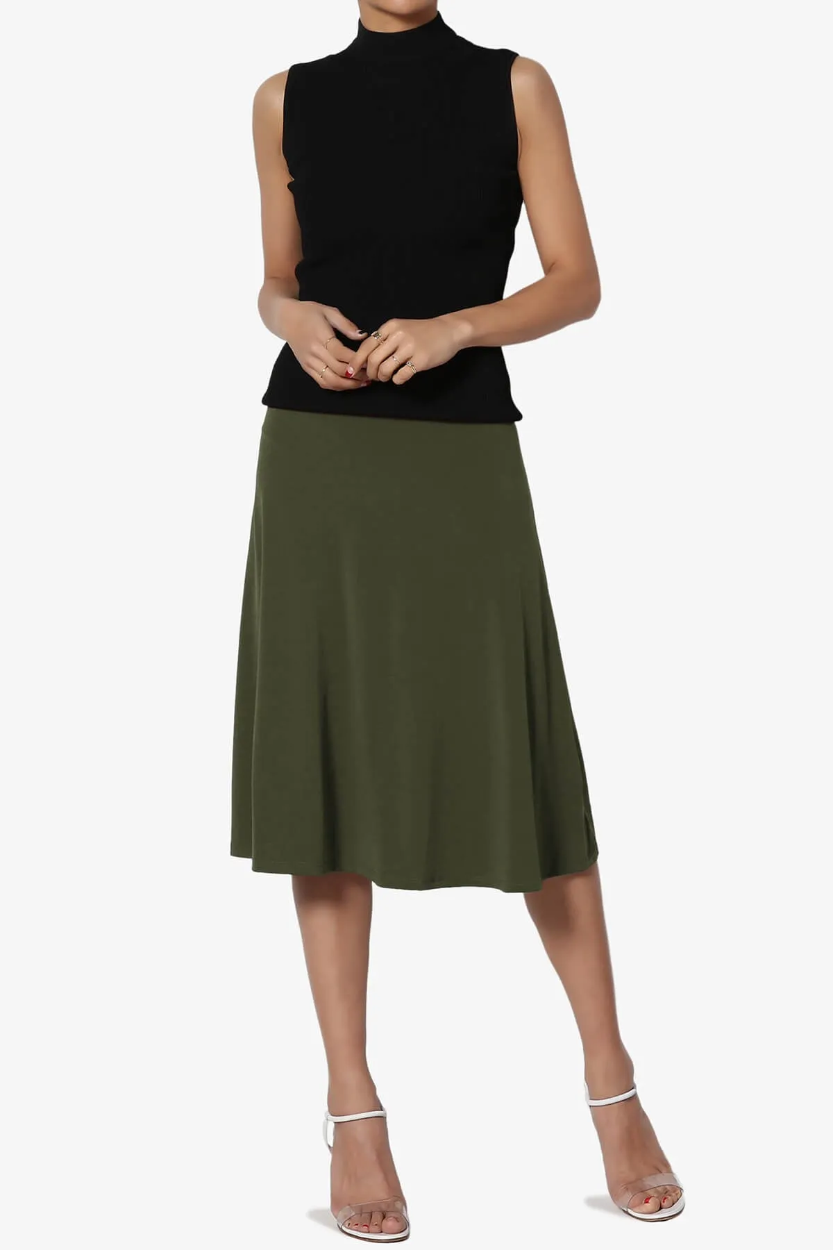 Nolan Stretch Flared Knee Skirt PLUS