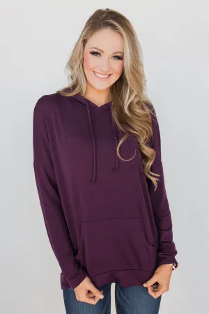 Once In A While Lightweight Hoodie- Eggplant