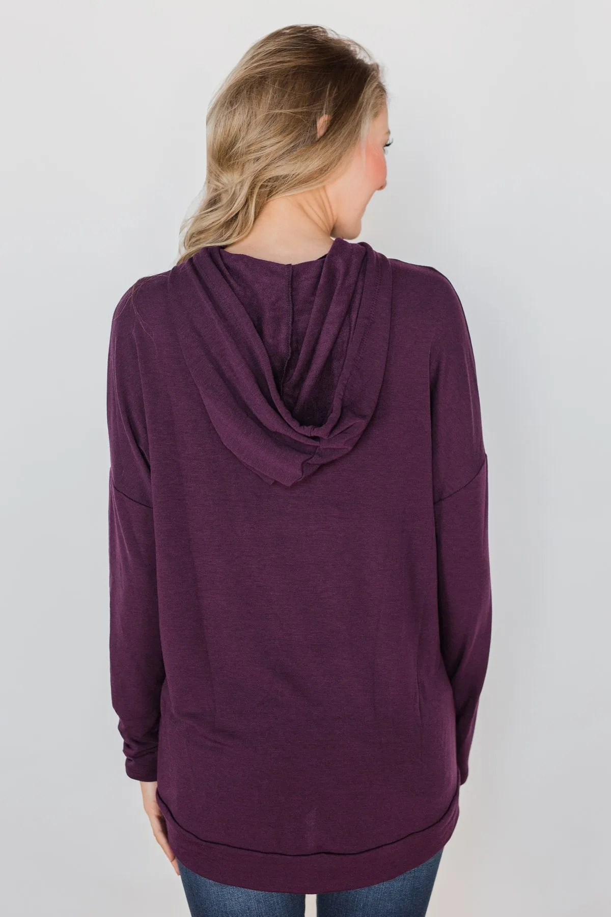 Once In A While Lightweight Hoodie- Eggplant