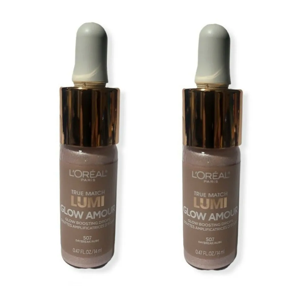 Pack of 2 L'Oreal Paris True Match Lumi Glow Amour Glow Boosting Drops, Daybreak # 507