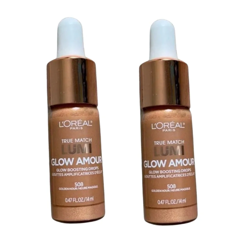 Pack of 2 L'Oreal Paris True Match Lumi Glow Amour Glow Boosting Drops, Golden Hour # 508