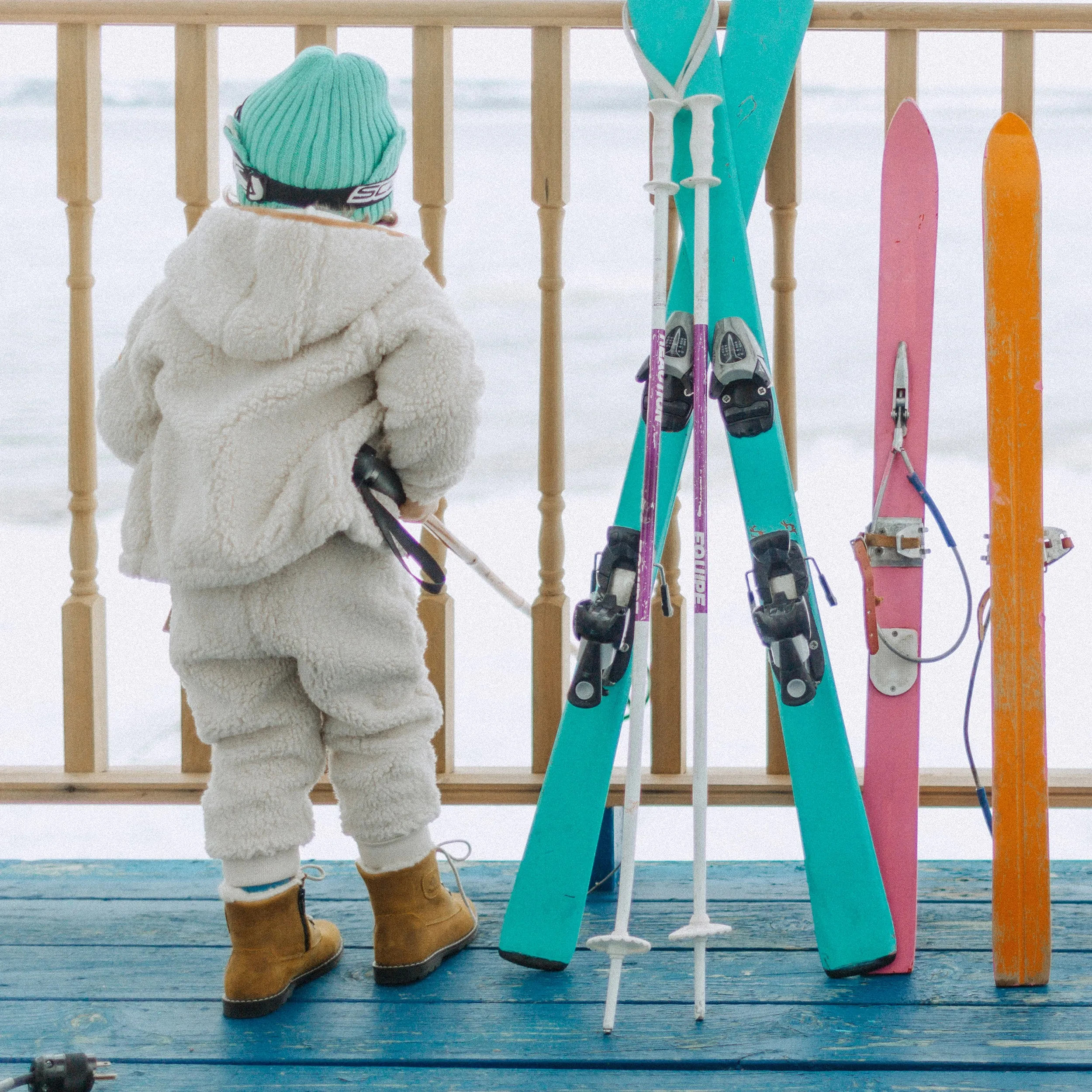 Pantalon en sherpa ivoire, bébé || Ivory sherpa pants, baby