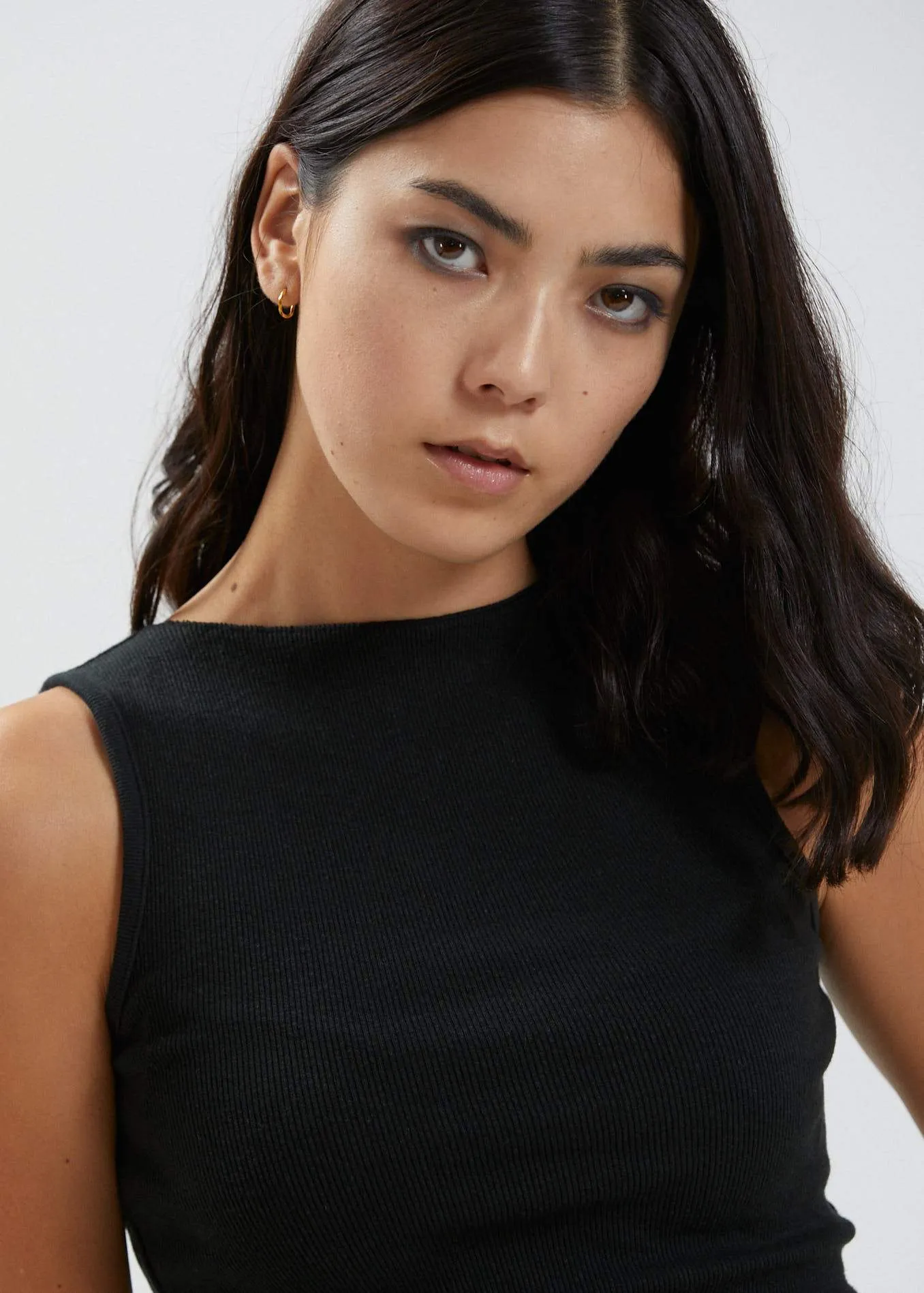 Peony  - Hemp Ribbed High Neck Tank