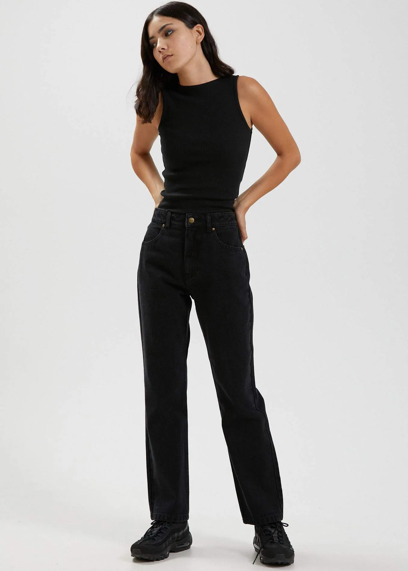 Peony  - Hemp Ribbed High Neck Tank