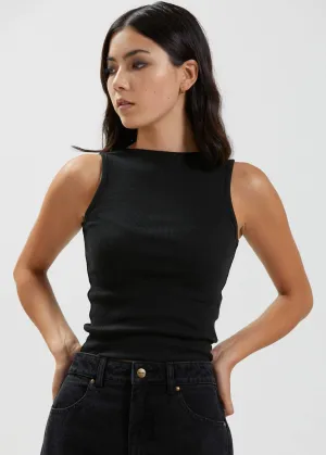 Peony  - Hemp Ribbed High Neck Tank