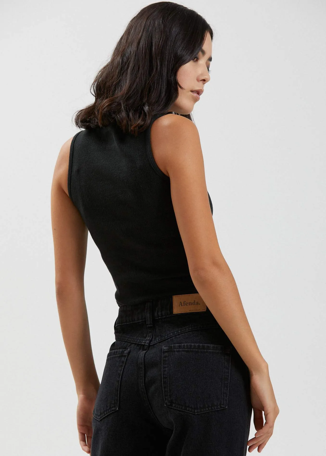 Peony  - Hemp Ribbed High Neck Tank